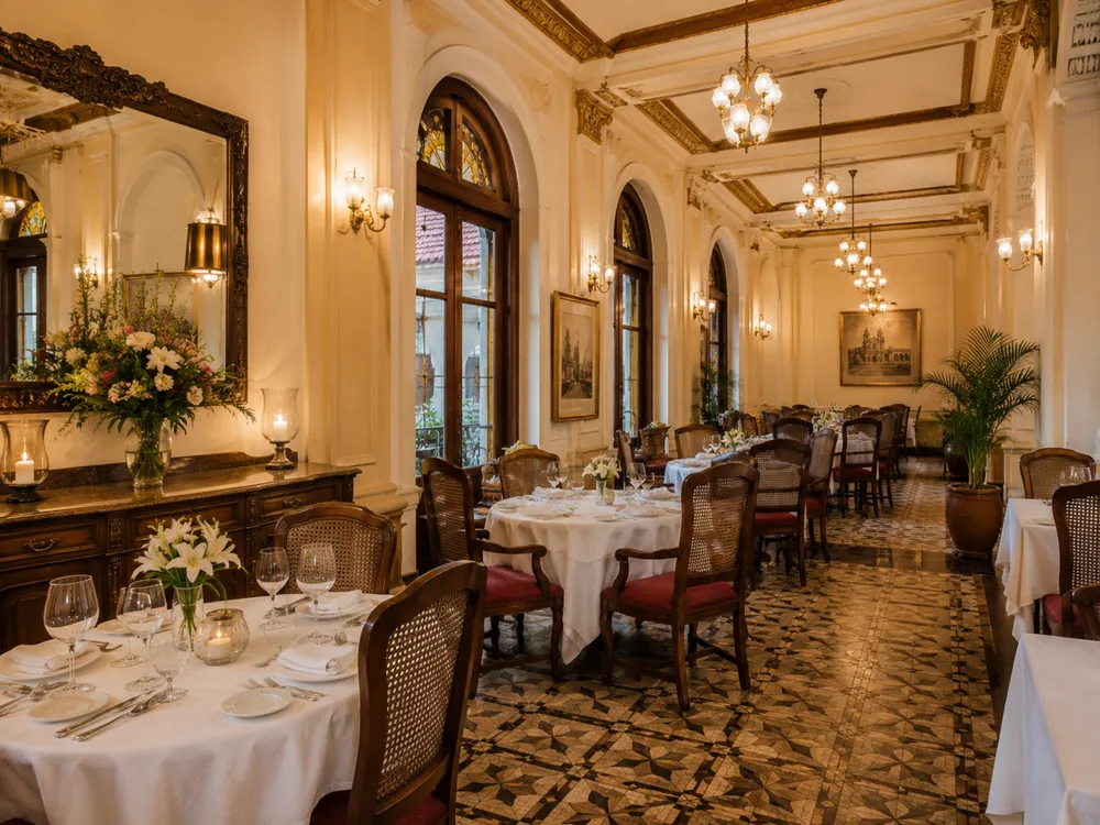 Salón comedor histórico del Desayuno Buffet Plaza — HOTEL PLAZA LA HABANA